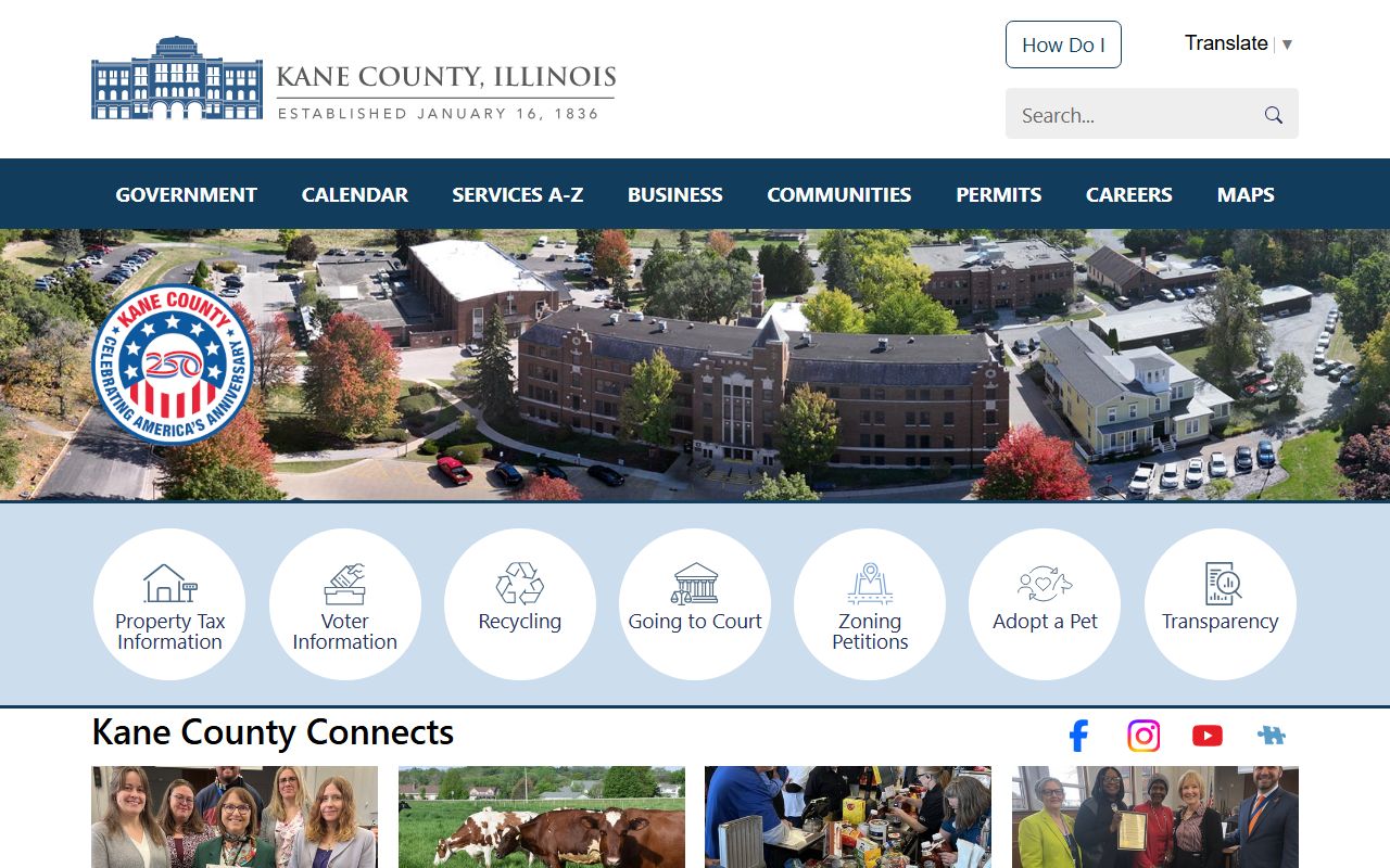Kane County Illinois official website serving Aurora