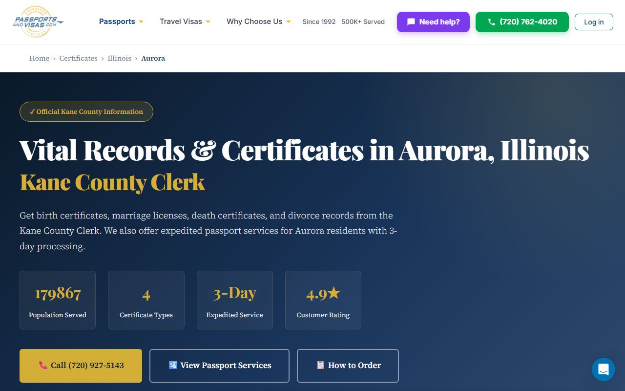 Aurora Illinois death certificate resource guide