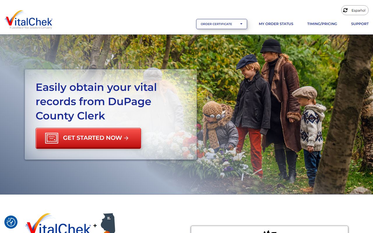 DuPage County VitalChek online ordering for Downers Grove death records