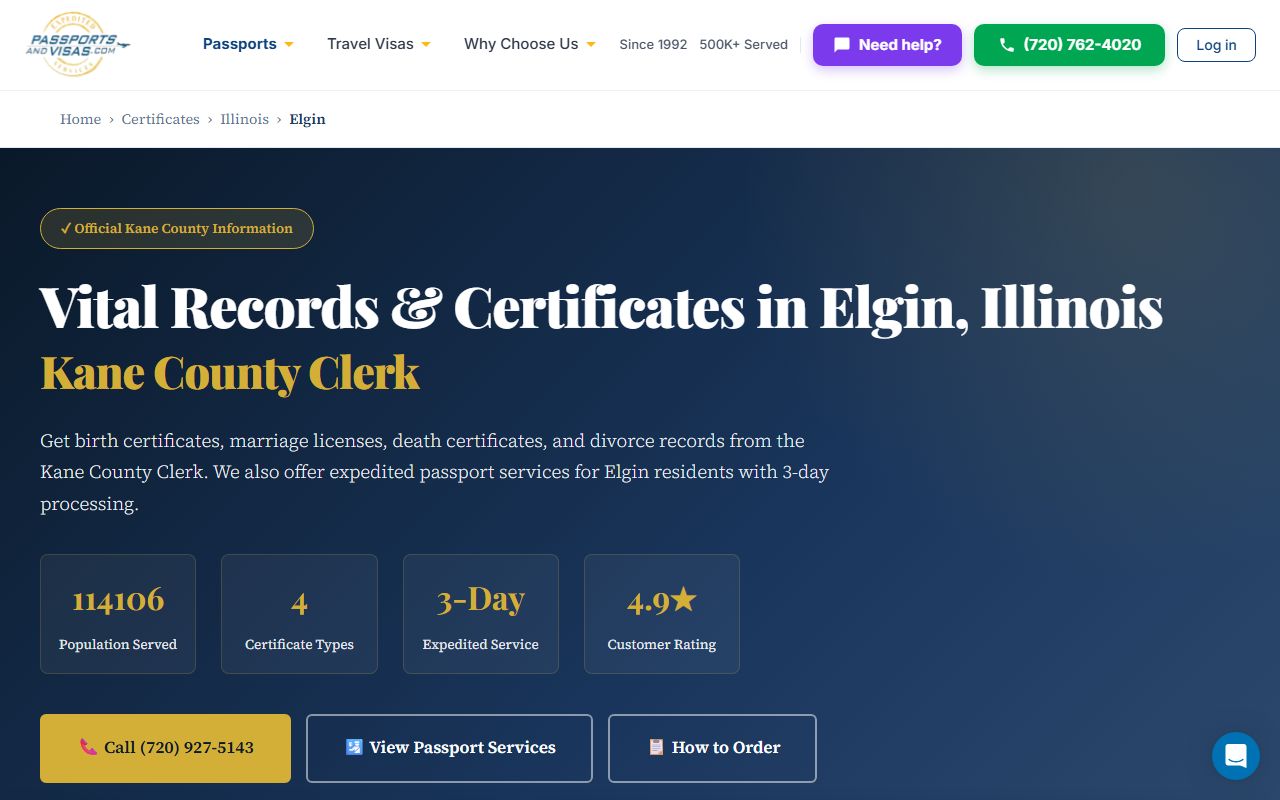 Elgin Illinois death certificate guide for legal and official uses