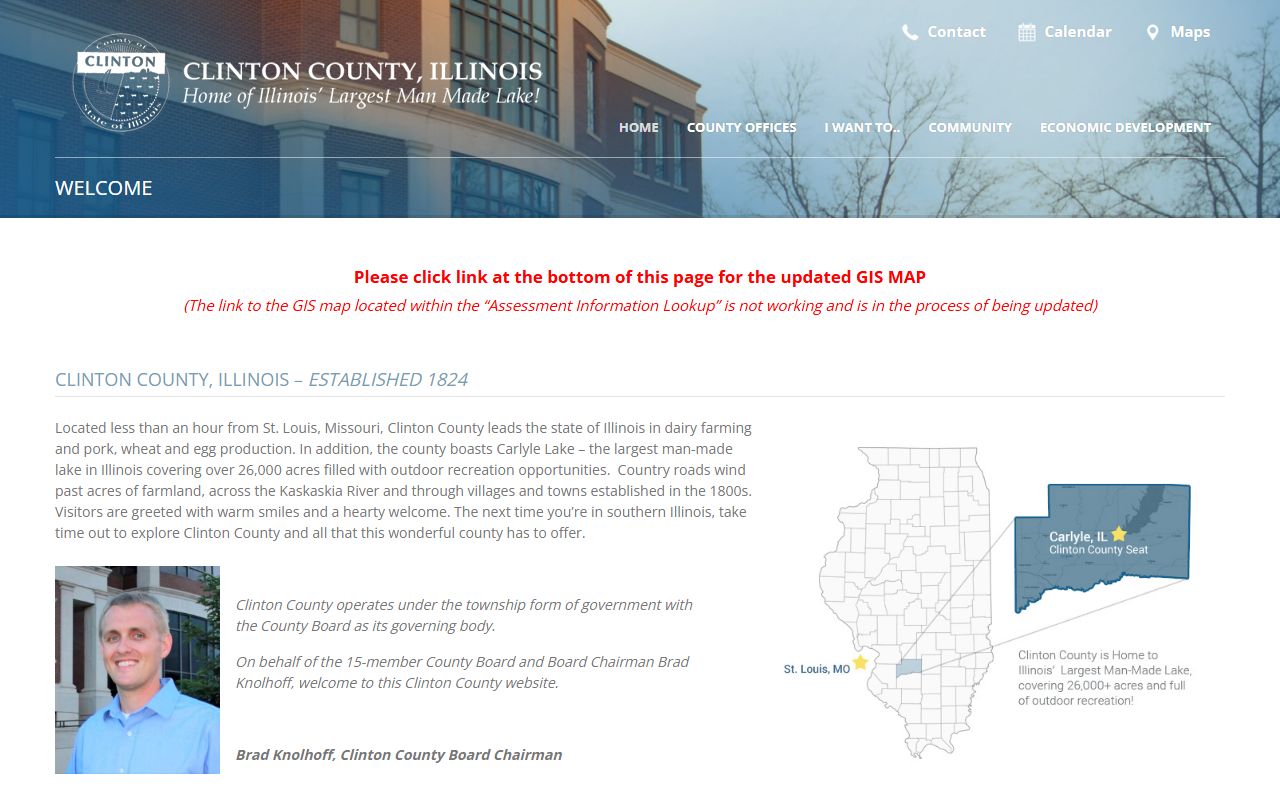Clinton County Illinois official website for death records and vital records requests