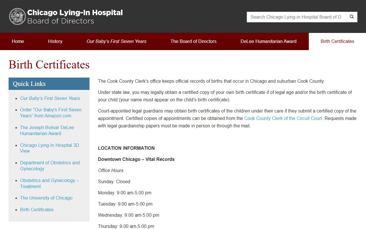 Chicago Lying-In Hospital historical birth and death records for Cook County genealogy research