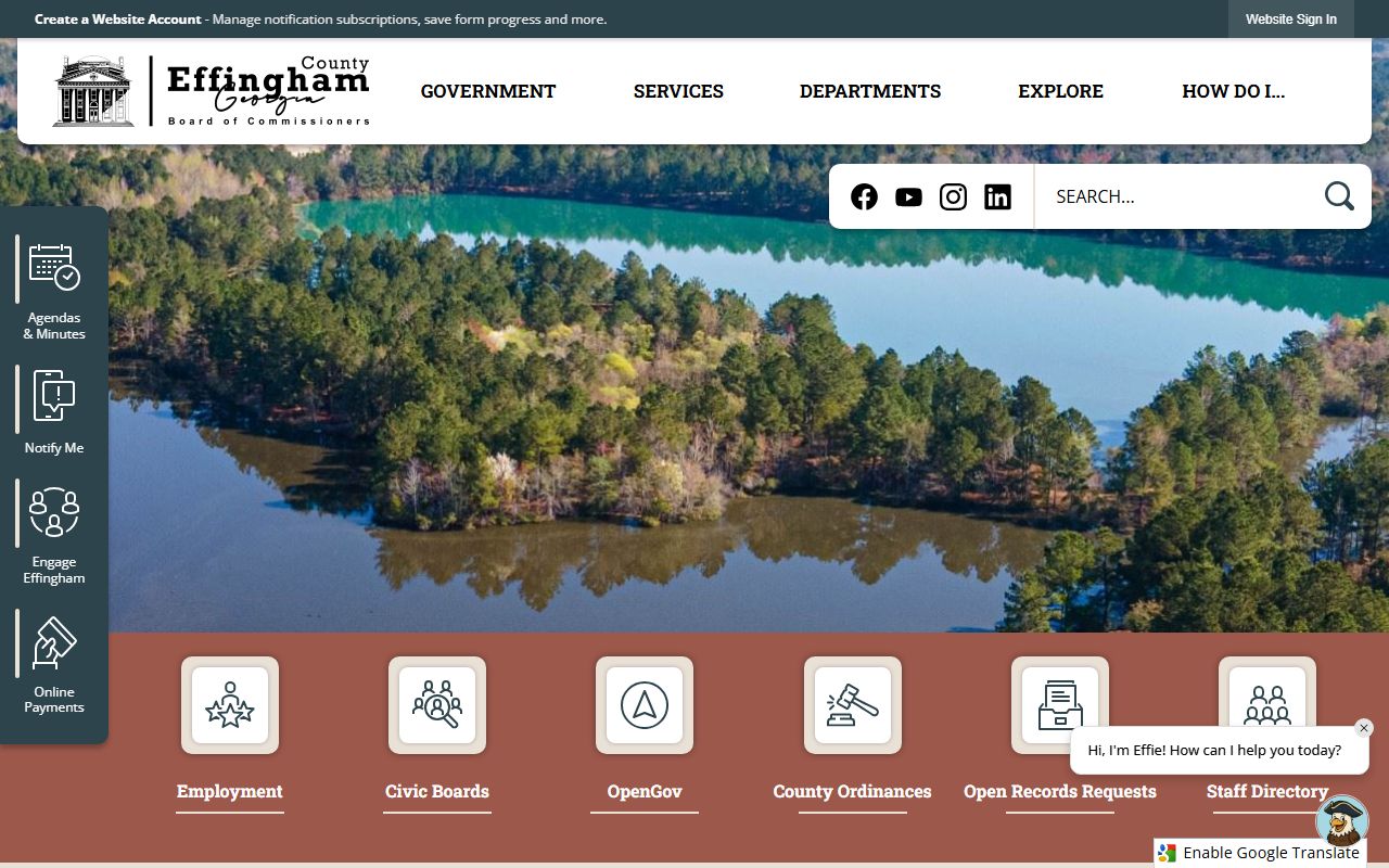 Effingham County Illinois official website showing death records and vital records resources