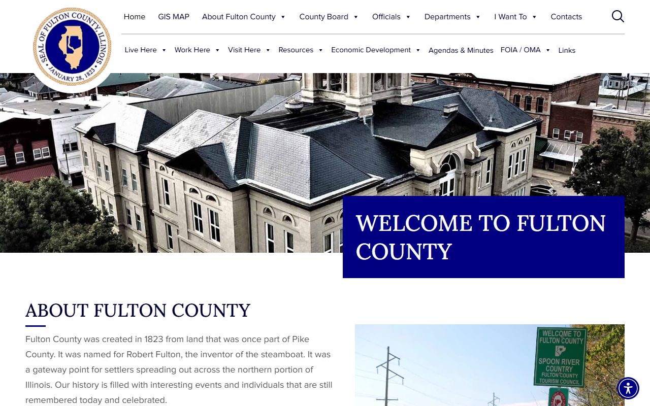 Fulton County Illinois official website showing death records and vital records resources