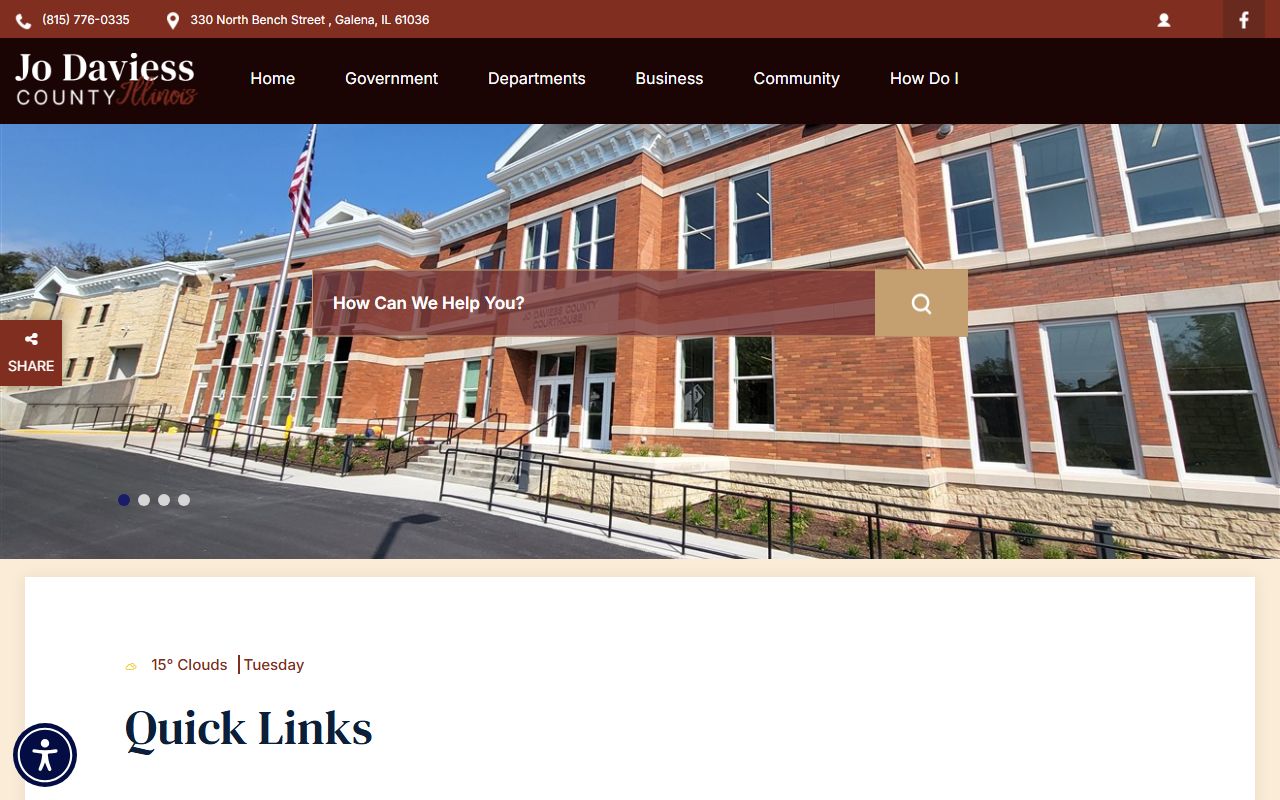 Jo Daviess County Illinois official website for death records information