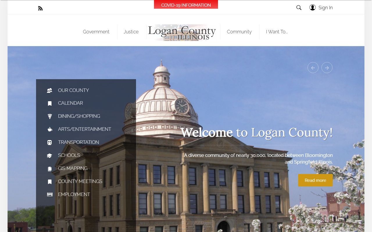 Logan County Illinois official website for death records and vital records information