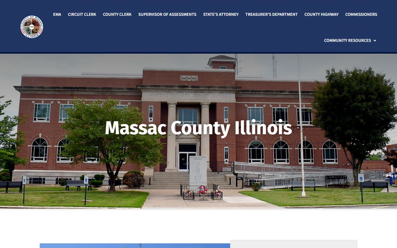 Massac County Illinois official website with county clerk contact details for death records