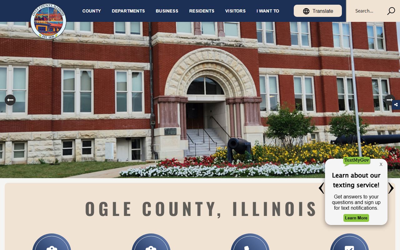Ogle County official website for death records and vital records information