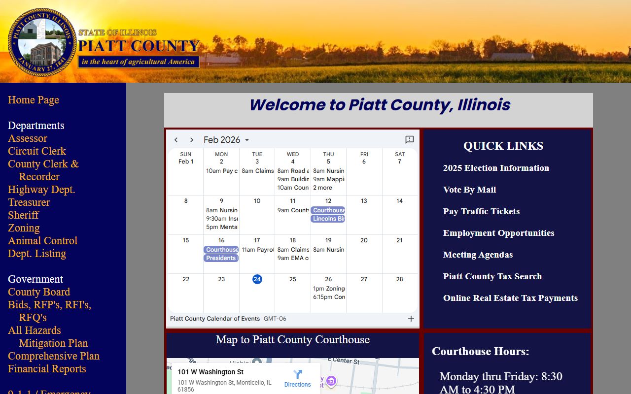 Piatt County official website for death records and vital records information