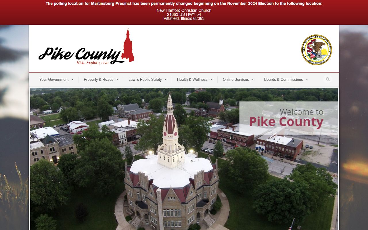 Pike County official website for death records and county clerk information