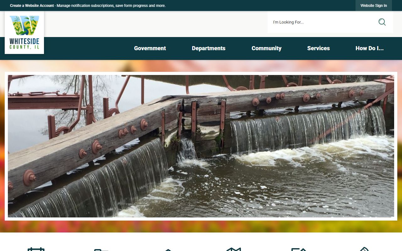 Whiteside County Illinois official website showing clerk contact details for death records in Morrison