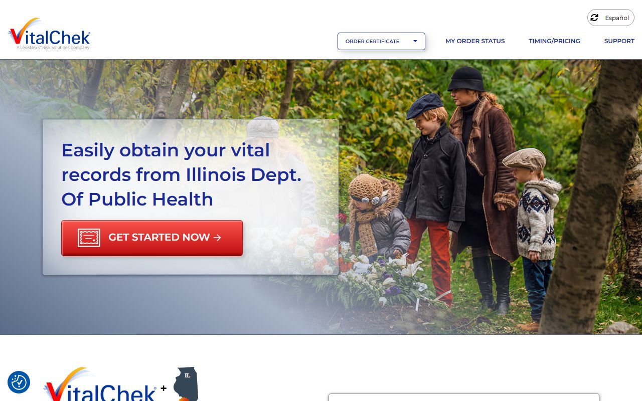 VitalChek Illinois Department of Public Health death certificate ordering portal